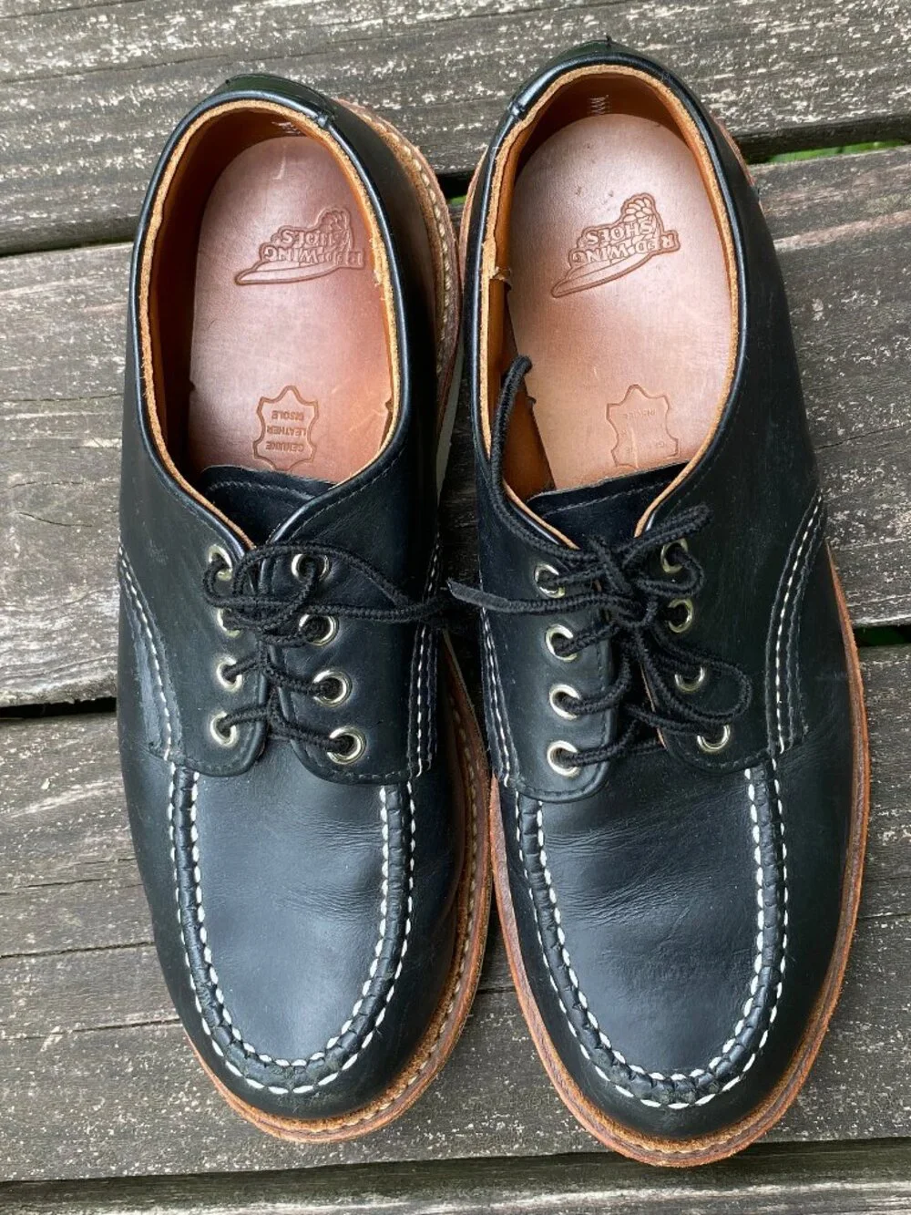 MENS Red Wing Black #8106 Lace up Moc Oxfords Made in USA Size 8D